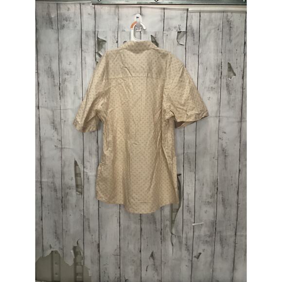 Day & Age Size XLarge Beige Allover Print Short Sleeve Button-Up Shirt for Boys - Picture 3 of 7